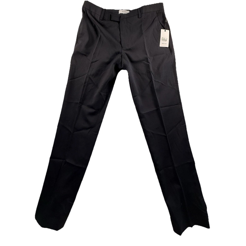 NWT REISS‎ Baton Navy Blue Pleat Front Pants Size 34